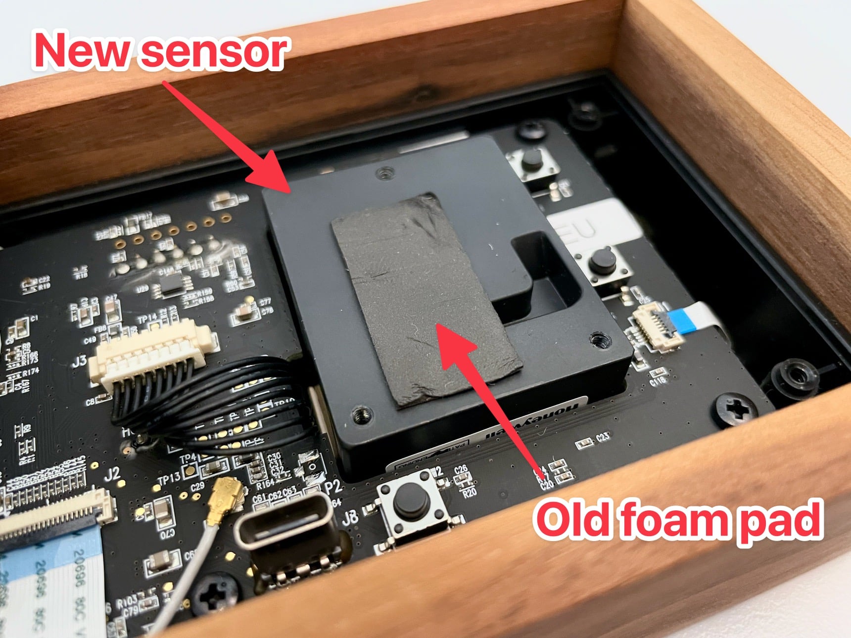 The new PM2.5 sensor inside the Awair