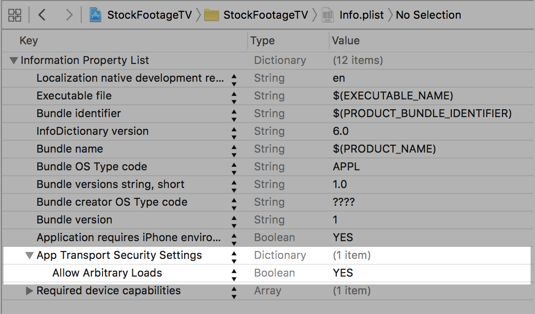 Info.plist edits