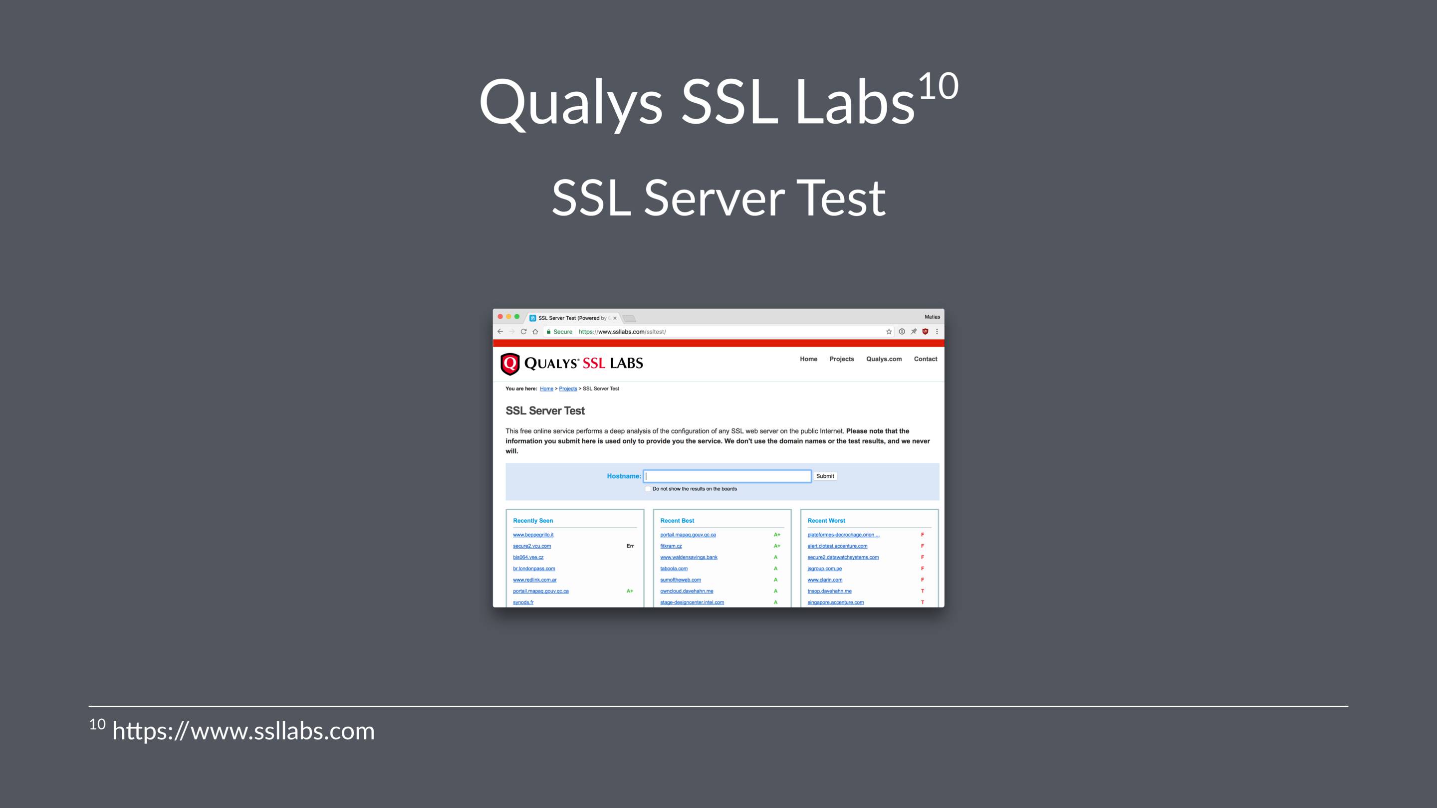 Qualys SSL Labs: SSL Server Test