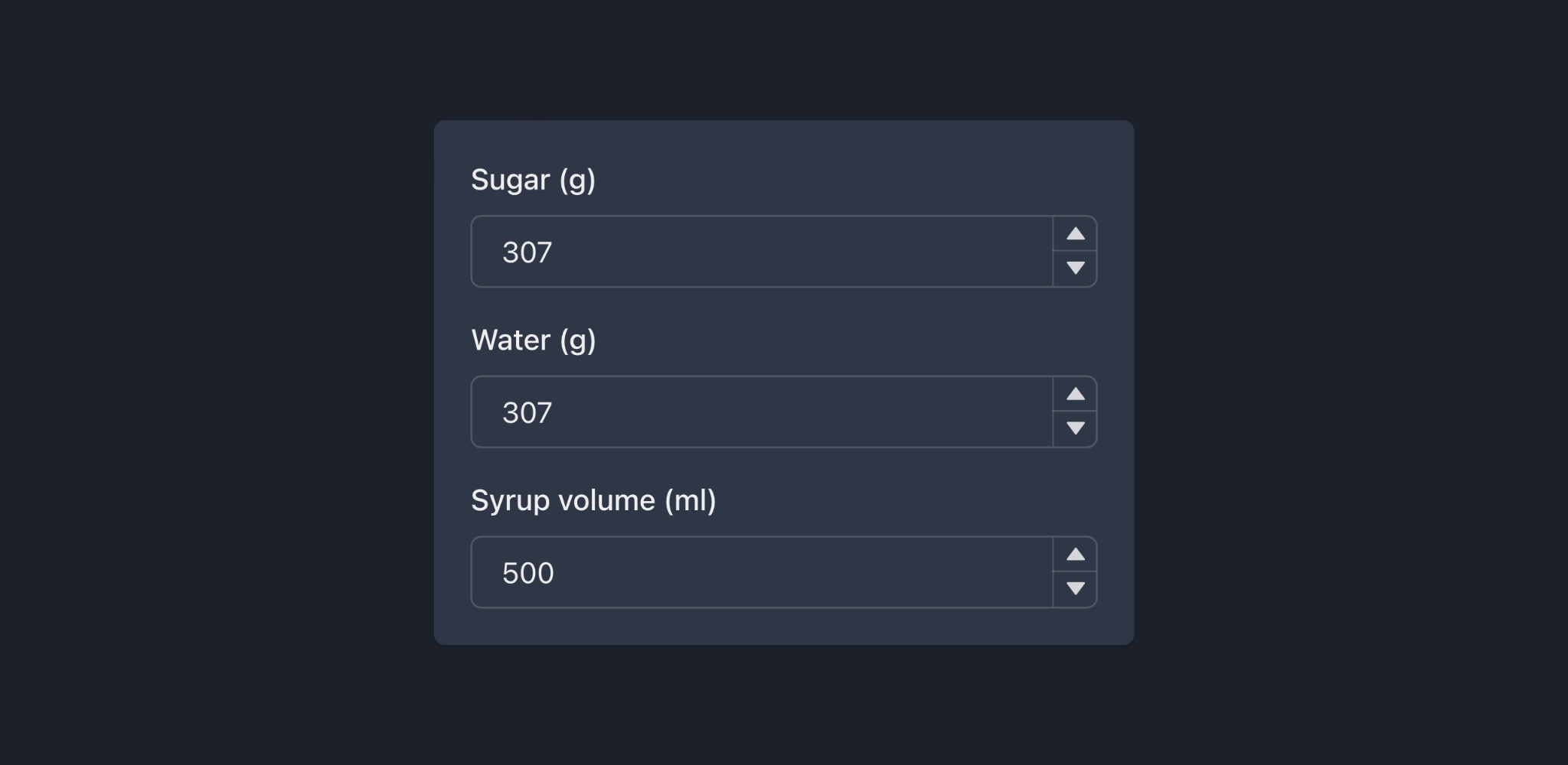 Simple syrup calculator Random Errata
